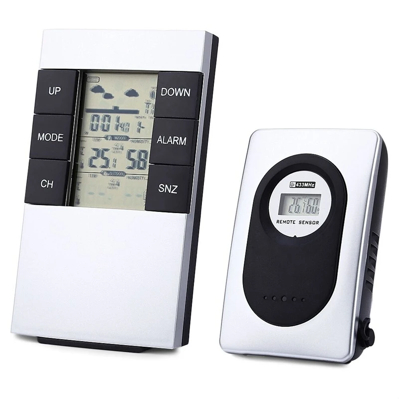 Ts - H146 433Mhz Wireless Weather Station Alarm Clock Temperature And Humidity Tester Indoor Outdoor Thermometer Hygrometer
Ts - H146 433Mhz Wireless Weather Station Alarm Clock Temperature And Humidity Tester Indoor Outdoor Thermometer Hygrometer