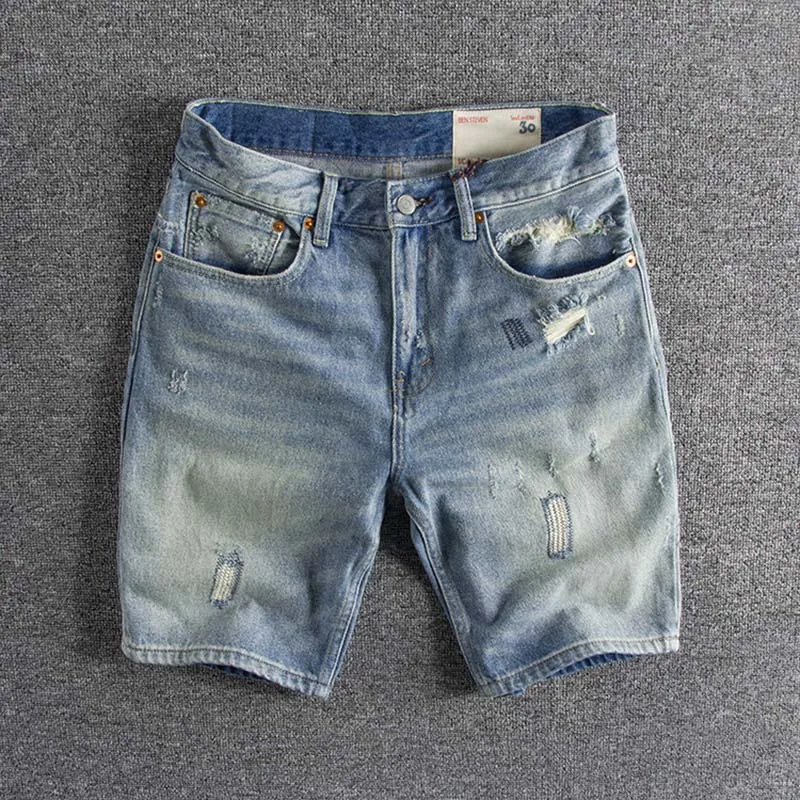 Men's Wear Summer 2019 New Light Blue Fashion Straight Cylinder Men's Hole-in Jeans Shorts Men's Fashion shorts
Men's Wear Summer 2019 New Light Blue Fashion Straight Cylinder Men's Hole-in Jeans Shorts Men's Fashion shorts