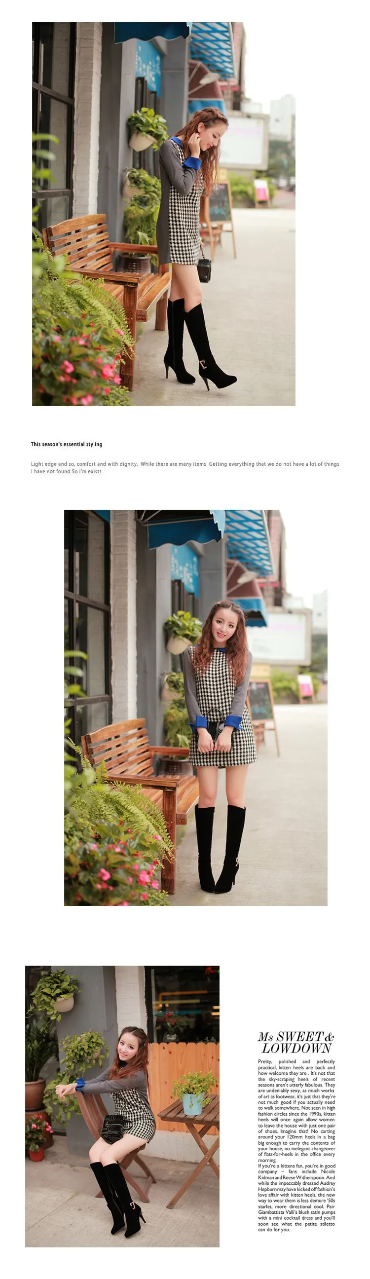 Womens Elegant Belt Buckle Pointed Toe Stiletto Heel Shoes Autumn And Winter Suede Cheap Black Heeled Knee High Knight Boots4