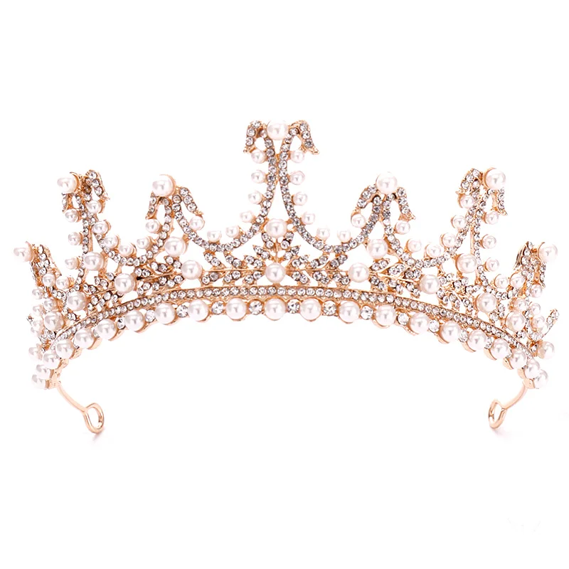 Gold Color Wedding Crown Pearl Bride Tiaras Hair Acessories Wedding Crown Headband Crystal Rhinestone Bridal Head Piece Tiara
Gold Color Wedding Crown Pearl Bride Tiaras Hair Acessories Wedding Crown Headband Crystal Rhinestone Bridal Head Piece Tiara