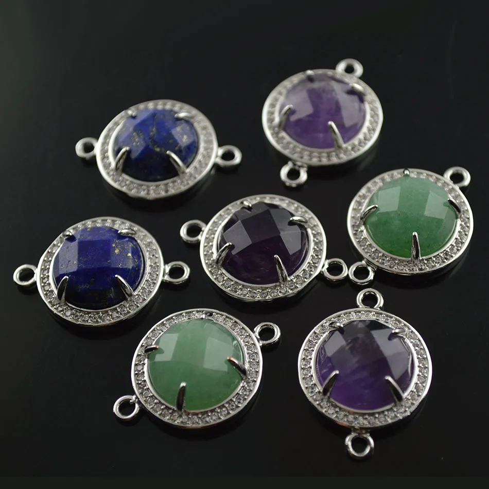 5pcs High Quality Aventurine Crystal Lapis Connections CZ Beads Paved Silver Pendant For Earring Jewelry Making
5pcs High Quality Aventurine Crystal Lapis Connections CZ Beads Paved Silver Pendant For Earring Jewelry Making