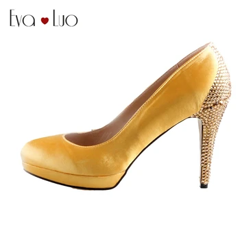 CHS335 s Custom Made Big Size Yellow Gold Crystal Women High Heels Dress Pumps Bridal Wedding Shoes Women Pumps DHL
CHS335 s Custom Made Big Size Yellow Gold Crystal Women High Heels Dress Pumps Bridal Wedding Shoes Women Pumps DHL