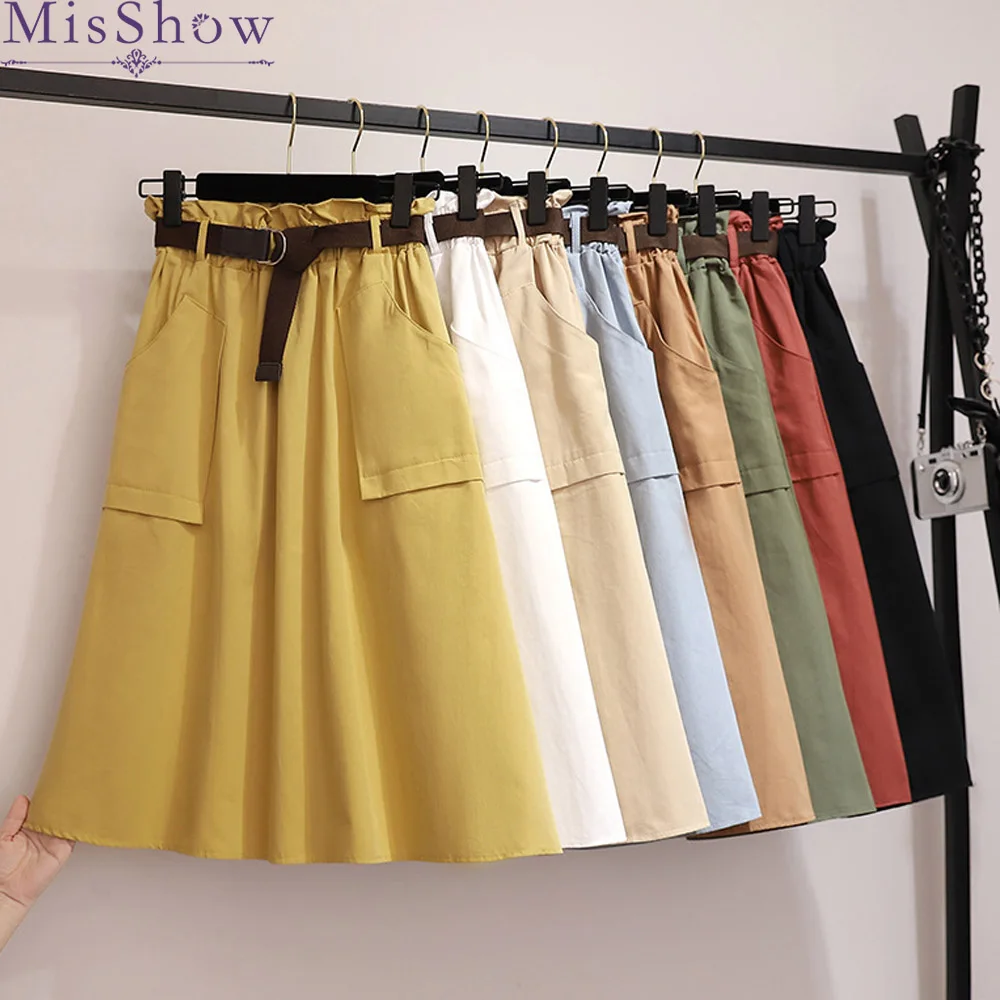 Spring Summer Skirts with Belt Womens 2019 Midi Knee Length Korean Elegant Elastic High Waist Skirt Female Pleated School Skirt
Spring Summer Skirts with Belt Womens 2019 Midi Knee Length Korean Elegant Elastic High Waist Skirt Female Pleated School Skirt