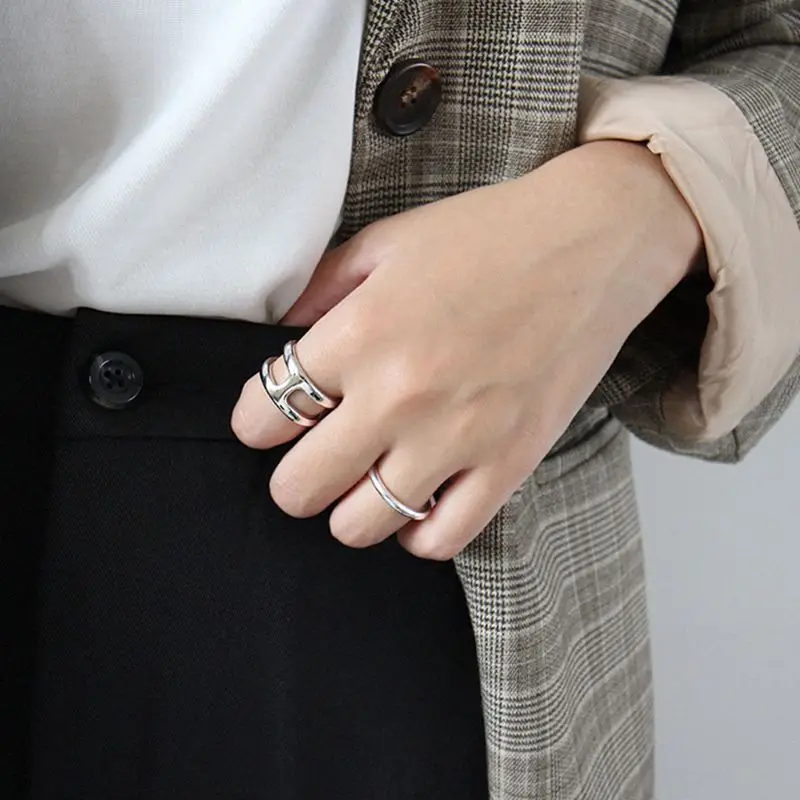 Silvology 925 Sterling Silver Letter H Rings Double Layer INS Style Glossy Minimalist 2019 Women's Rings Silver 925 Jewelry Gift
Silvology 925 Sterling Silver Letter H Rings Double Layer INS Style Glossy Minimalist 2019 Women's Rings Silver 925 Jewelry Gift
