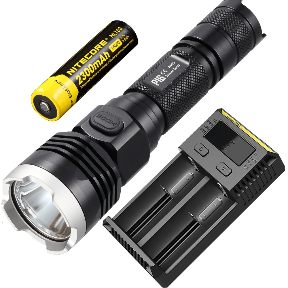 

Discount Free Shipping NITECORE P16 Cree T6 LED Flashlight Outdoor Hunt Search Rescue Tactical Torch 18650 Rechargeable Battery