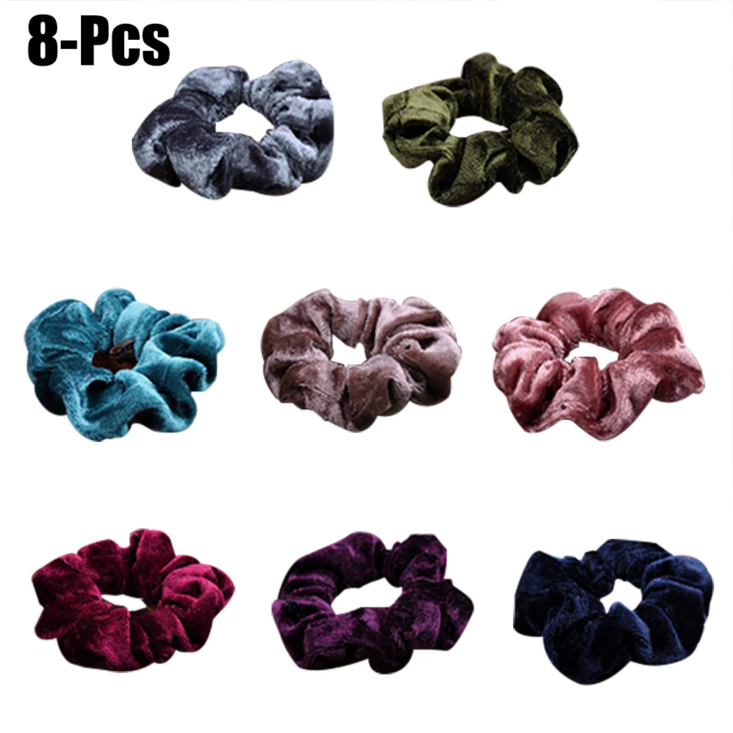 

8pcs Velvet Scrunchie Women Girls Elastic Hair Rubber Bands Accessories Gum For Women Tie Hair Ring Rope Ponytail Holder