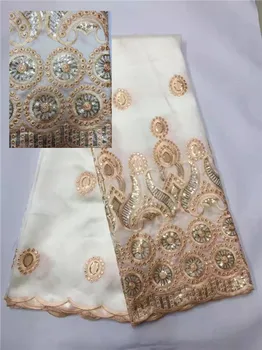 2016 india george material wrappers high quality african lace fabric 5 yards for making wedding women dress sequins White
2016 india george material wrappers high quality african lace fabric 5 yards for making wedding women dress sequins White