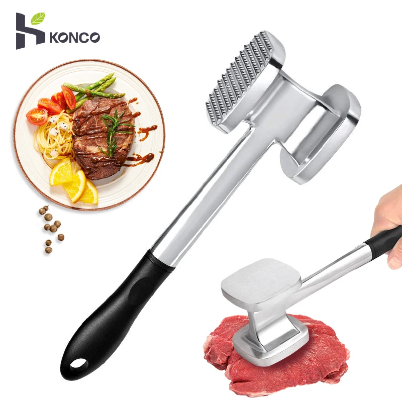 

Konco Stainless Steel Meat Tenderizer Hammer Heavy Duty Beef Steak Hammer Chicken Meat Fish Mallet Tool Kitchen Cooking Tools