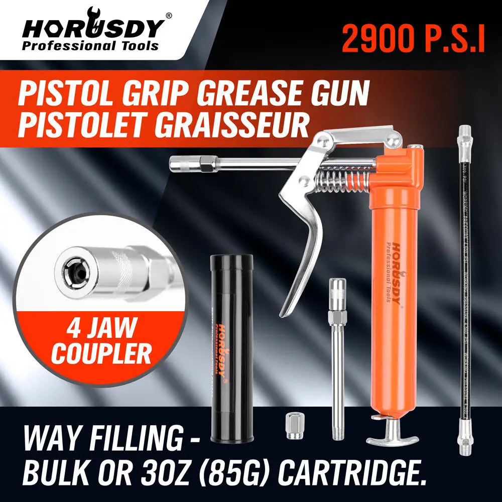 HORUSDY 120CC Mini Grease Gun Pistol Grip One Handed Grease Greasing Lube Tool For Auto Repair Lubrication Vehicle Hand Tool Set
HORUSDY 120CC Mini Grease Gun Pistol Grip One Handed Grease Greasing Lube Tool For Auto Repair Lubrication Vehicle Hand Tool Set