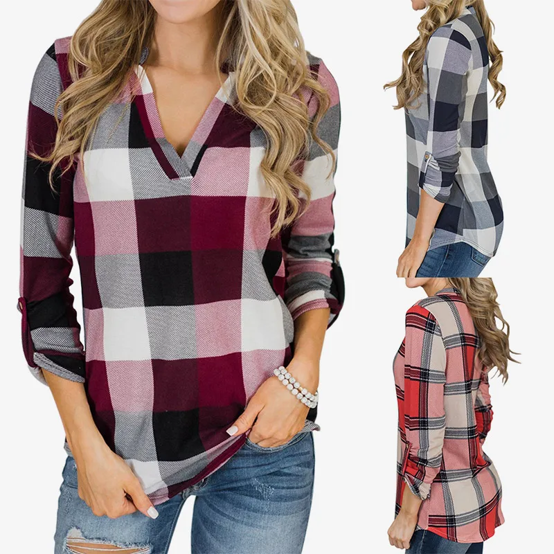 Office Lady V-neck Plaid Blouse Casual Long Sleeve Female Shirt Top 2019 Spring Autumn Fashion Plus Size Woman Vintage Blouses
Office Lady V-neck Plaid Blouse Casual Long Sleeve Female Shirt Top 2019 Spring Autumn Fashion Plus Size Woman Vintage Blouses