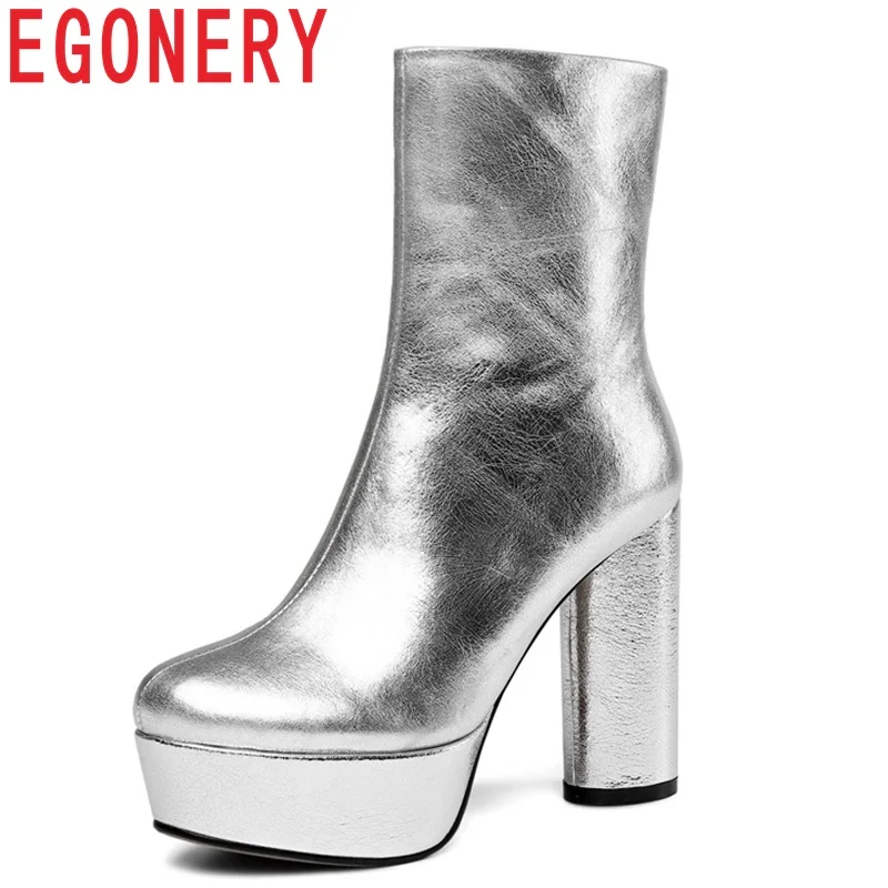 EGONERY Genuine Leather Mid-Calf Boots Super High 11cm Winter plush Platform Retro punk cool girl women shoes large size 34-43
EGONERY Genuine Leather Mid-Calf Boots Super High 11cm Winter plush Platform Retro punk cool girl women shoes large size 34-43