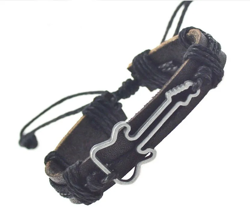 adjustable fashion jewelry ornament black leather black string bracelet wristband bangles guitar music bracelets
adjustable fashion jewelry ornament black leather black string bracelet wristband bangles guitar music bracelets