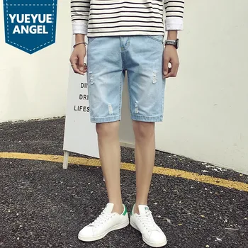 Korean Fashion Summer Jean Short Homme Casual Distressed Slim Fit Mens Denim Trouser Straight Knee-Length Shorts Plus Size
Korean Fashion Summer Jean Short Homme Casual Distressed Slim Fit Mens Denim Trouser Straight Knee-Length Shorts Plus Size