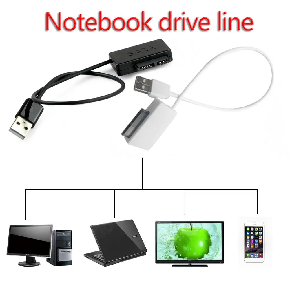 USB 2.0 To 7+6 13Pin Slimline SATA Laptop CD/DVD Rom Optical Drive Adapter Cable Black/White Usb Sata Adapter
USB 2.0 To 7+6 13Pin Slimline SATA Laptop CD/DVD Rom Optical Drive Adapter Cable Black/White Usb Sata Adapter