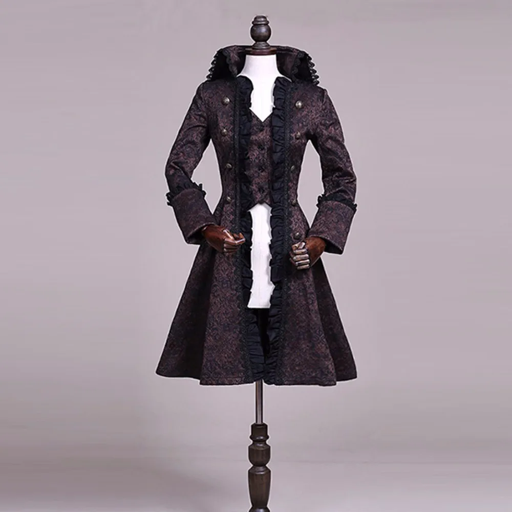 New Spring Autumn women's Vintage Lolita Cotume Europe Palace Flounce Jacquard Dress Slim Long Trench Coat
New Spring Autumn women's Vintage Lolita Cotume Europe Palace Flounce Jacquard Dress Slim Long Trench Coat