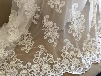 Ivory Alencon Lace Fabric Floral Sequined Pearl Beaded Wedding Lace Fabric Dress Coat Fabric 51.1 Inches Wide 1 Yard
Ivory Alencon Lace Fabric Floral Sequined Pearl Beaded Wedding Lace Fabric Dress Coat Fabric 51.1 Inches Wide 1 Yard