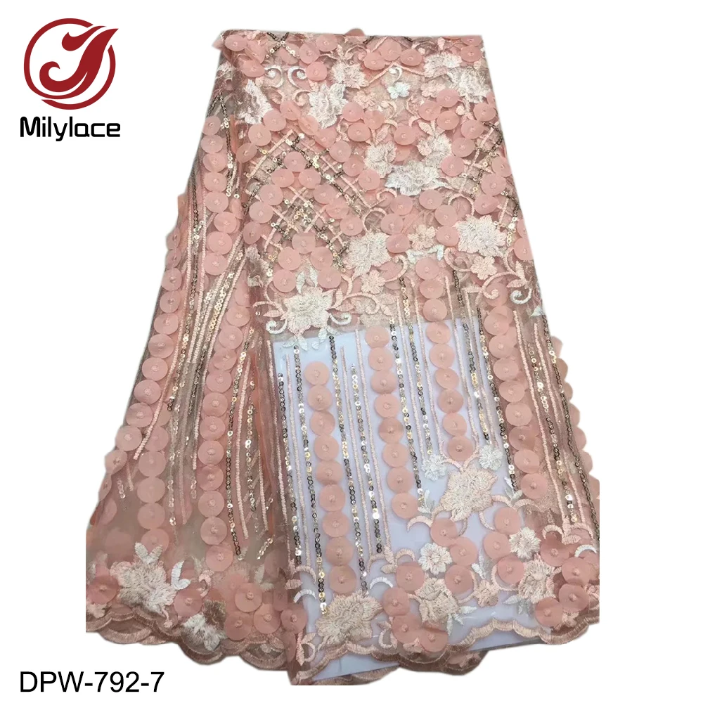 Milylace French lace fabric 5 yards floral embroidery tulle lace fabric with sequins and appliques for wedding party DPW-792
Milylace French lace fabric 5 yards floral embroidery tulle lace fabric with sequins and appliques for wedding party DPW-792