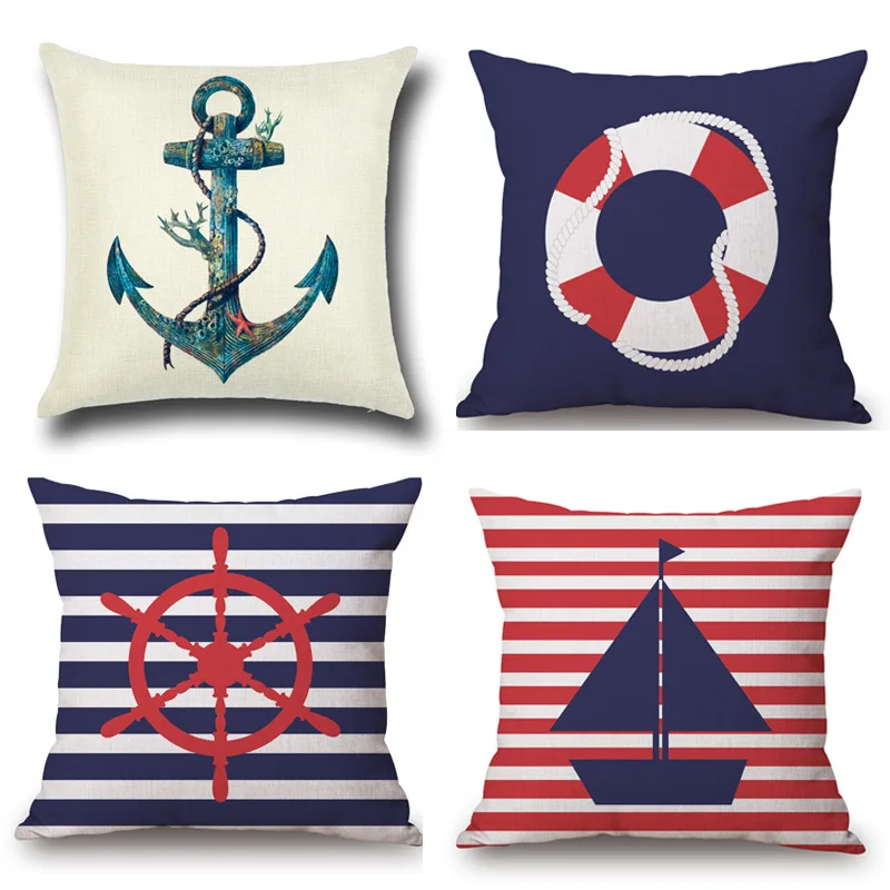 Mediterranean nautical cushion cover decorative pillow case Linen cotton decorations for sofa Decorative Pillows Cover 45x45cm
Mediterranean nautical cushion cover decorative pillow case Linen cotton decorations for sofa Decorative Pillows Cover 45x45cm