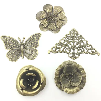 5Pcs Bronze Tone Butterfly Rose Flower Alloy Filigree Wraps Flower Hollow Connectors Decoration Jewelry DIY Embellishments
5Pcs Bronze Tone Butterfly Rose Flower Alloy Filigree Wraps Flower Hollow Connectors Decoration Jewelry DIY Embellishments