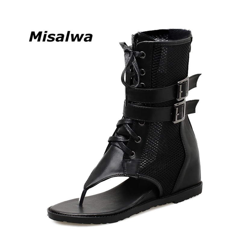 Misalwa Summer Autumn Women Sandals Casual Mesh And PU Leather Clip Toe Belt Buckle Wedges Gladiator Sandals For Ladies
Misalwa Summer Autumn Women Sandals Casual Mesh And PU Leather Clip Toe Belt Buckle Wedges Gladiator Sandals For Ladies