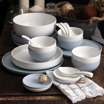 Japanese-style Brief Ceramic Porcelain Steak Plate Soup Deep Dish Seasoning Dish Rice Noodle Bowl for Dinner Home Tableware Set
Japanese-style Brief Ceramic Porcelain Steak Plate Soup Deep Dish Seasoning Dish Rice Noodle Bowl for Dinner Home Tableware Set