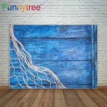 

Funnytree Marine network rope and starfish on a blue disk decoration photographic background cloths photography vinyl