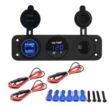DIY Dual USB Charger 3.1A Voltmeter Cigarette Lighter Socket Panel Jack for Car Boat Marine Digital Devices Mobile Phone Tablet
DIY Dual USB Charger 3.1A Voltmeter Cigarette Lighter Socket Panel Jack for Car Boat Marine Digital Devices Mobile Phone Tablet