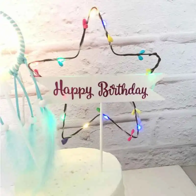 Glitter Happy Birthday Cake Topper Star Light Red Blue Cake Top Flag Decoration Birthday Party Wedding Supplies
Glitter Happy Birthday Cake Topper Star Light Red Blue Cake Top Flag Decoration Birthday Party Wedding Supplies