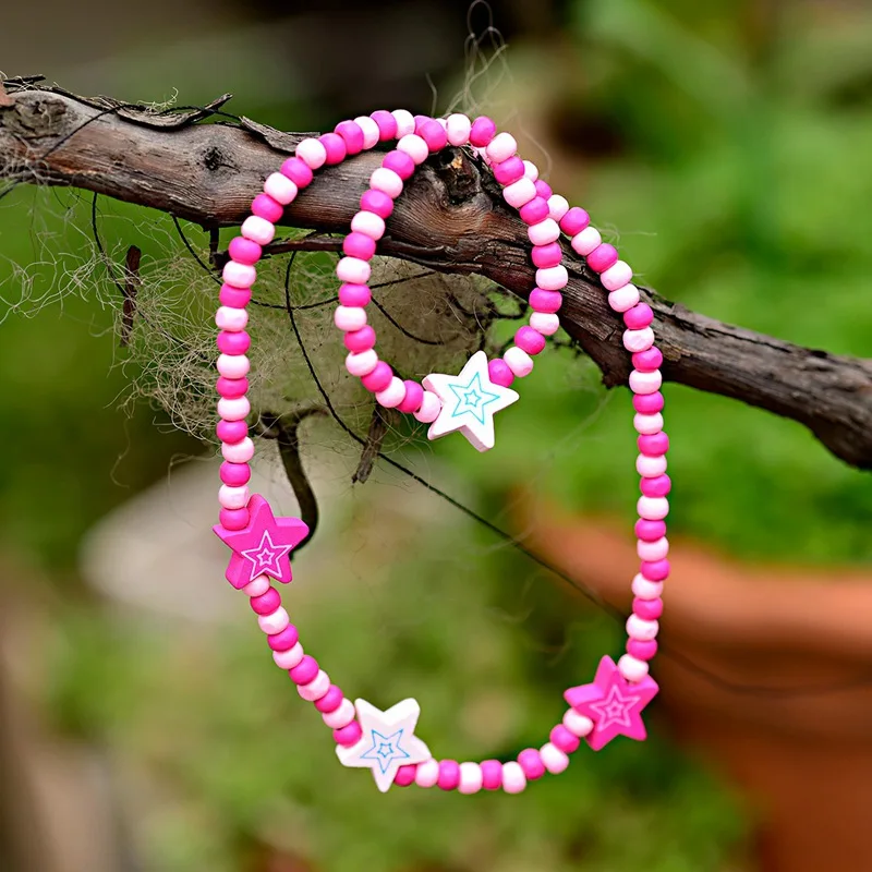 2019 Lovely Multicolor Star Shape Pink&White Wood Beads Party Bracelet Necklace Flower Children Kids Set Jewelry Gift WCS001
2019 Lovely Multicolor Star Shape Pink&White Wood Beads Party Bracelet Necklace Flower Children Kids Set Jewelry Gift WCS001