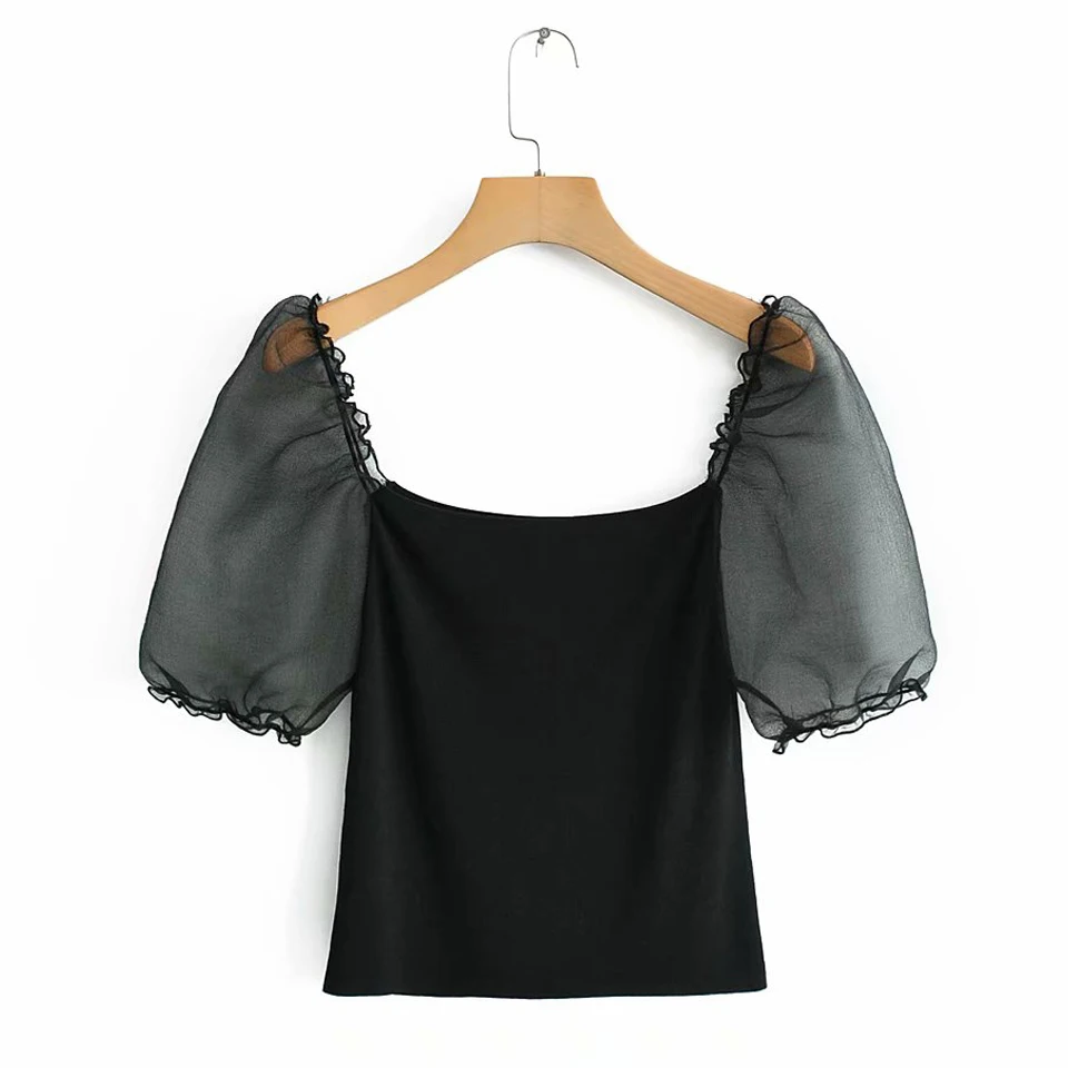 Women Fashion Summer Blouses and Tops Shirt Short Sleeve Mesh Female Casual knitting Elasticity Black Tops blusas camisa
Women Fashion Summer Blouses and Tops Shirt Short Sleeve Mesh Female Casual knitting Elasticity Black Tops blusas camisa