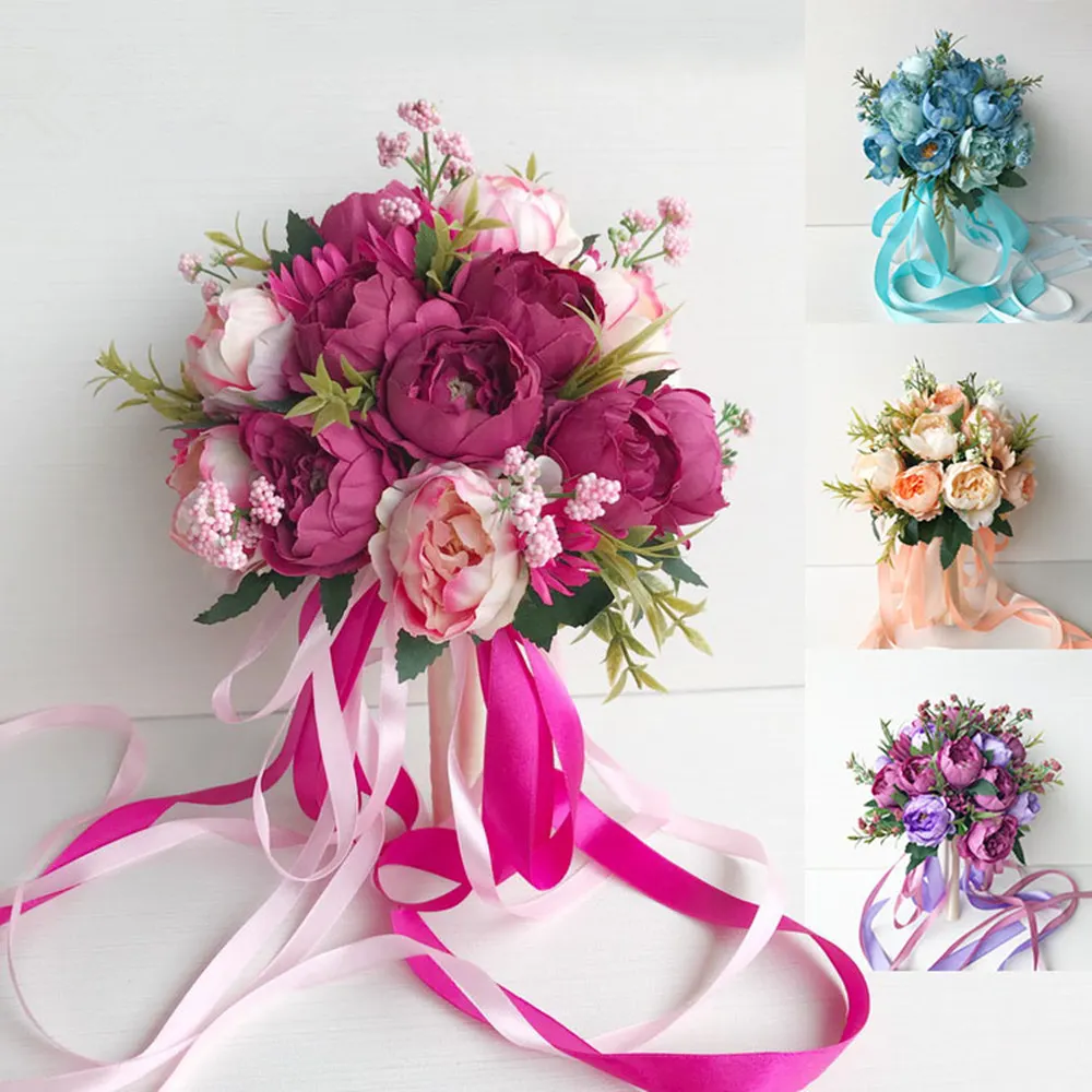 YO CHO Wedding Bouquet Bride Holding Bouquet Artificial Silk Peony Flowers White Pink DIY Home Party Decorations Table Ornaments
YO CHO Wedding Bouquet Bride Holding Bouquet Artificial Silk Peony Flowers White Pink DIY Home Party Decorations Table Ornaments