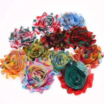 100PCS Shabby Chiffon Frayed Flowers Rainbow Stripe Rose flower Chiffon Flowers for headband without hair clips hair Bows
100PCS Shabby Chiffon Frayed Flowers Rainbow Stripe Rose flower Chiffon Flowers for headband without hair clips hair Bows