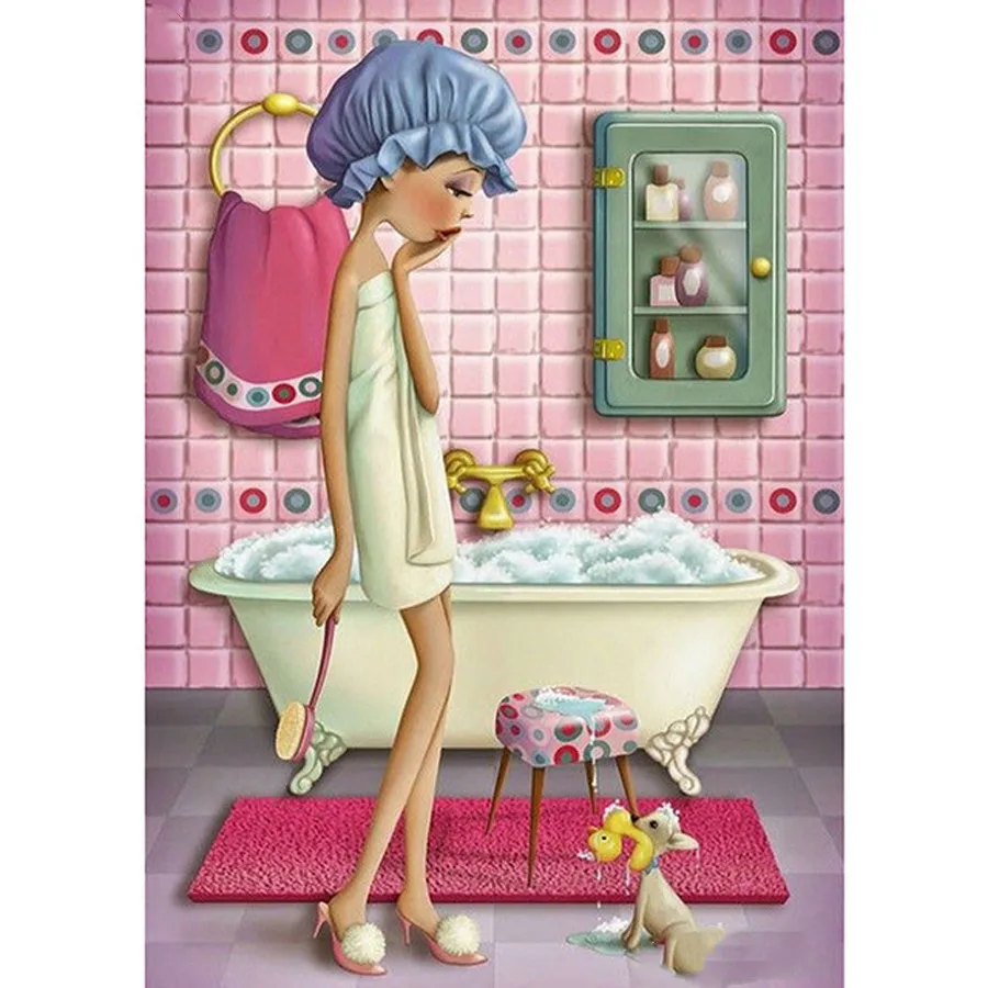 Full square DIY 5D Diamond painting Bath woman Diamond embroidery cartoon girl Cross Stitch Rhinestone Mosaic bathroom decor
Full square DIY 5D Diamond painting Bath woman Diamond embroidery cartoon girl Cross Stitch Rhinestone Mosaic bathroom decor
