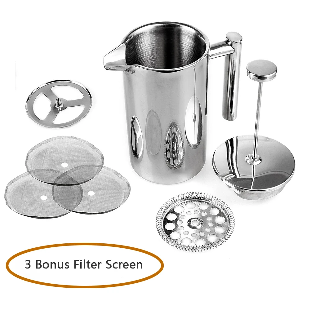 French Press Coffee & Tea Maker 34 oz | BEST Coffee Pot with 304 Stainless Steel
French Press Coffee & Tea Maker 34 oz | BEST Coffee Pot with 304 Stainless Steel