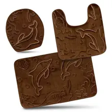 שטיח אמבטיה מחצלות סט 3 חתיכה-זיכרון קצף נוסף רך מקלחת אמבט שטיחים-קונטור Mat ומכסה כיסוי -שילוב מושלם של L(China)