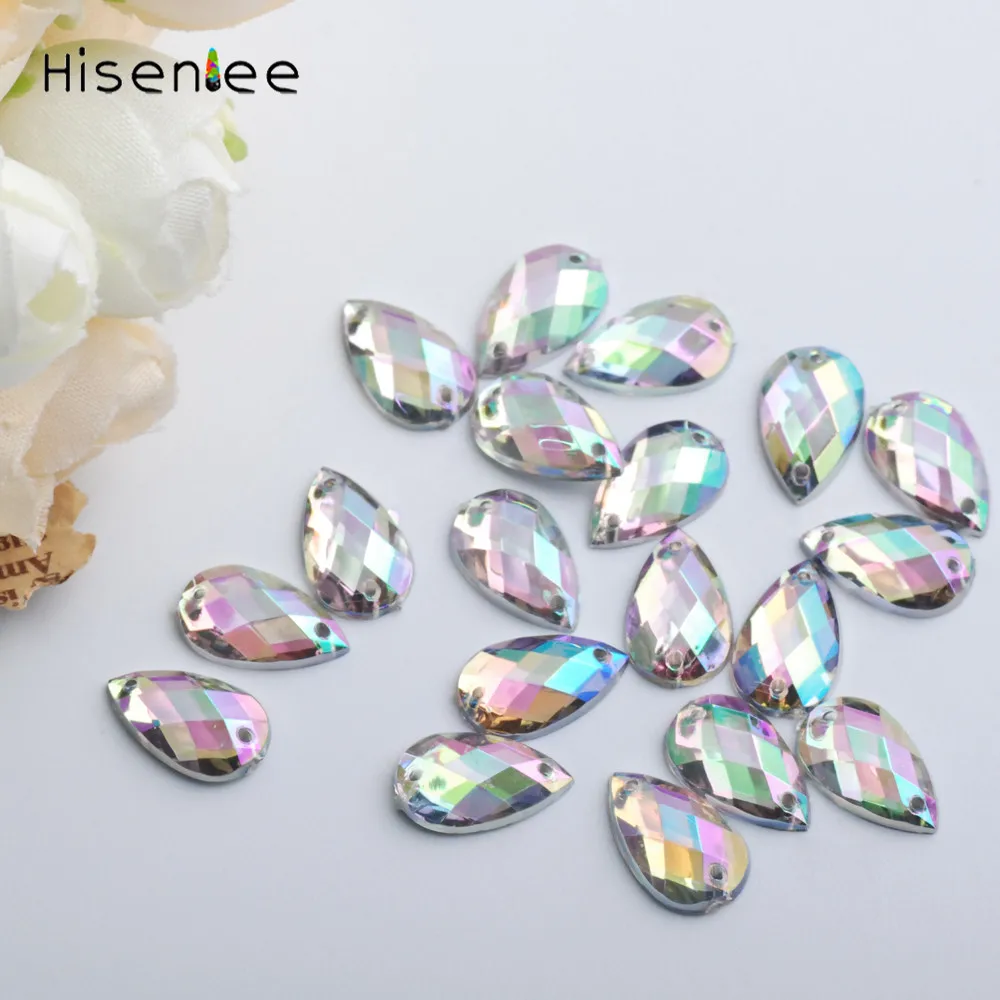 Hisenlee 100Pcs 8x13mm Sew-on Clear AB Crystal Teardrop 2 Hole Flat back Sewing Acrylic Rhinestone Strass For DIY Decoration
Hisenlee 100Pcs 8x13mm Sew-on Clear AB Crystal Teardrop 2 Hole Flat back Sewing Acrylic Rhinestone Strass For DIY Decoration