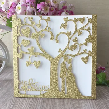 20pcs/lot Latest Luxury Glitter Gold Laser Cut Carved Tree Pattern Customizable Wedding Card Party Invitations Card
20pcs/lot Latest Luxury Glitter Gold Laser Cut Carved Tree Pattern Customizable Wedding Card Party Invitations Card