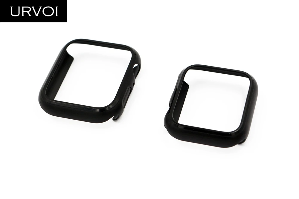URVOI черная рамка для Apple Watch series 4 3 пластиковый бампер жесткий чехол протектор iWatch