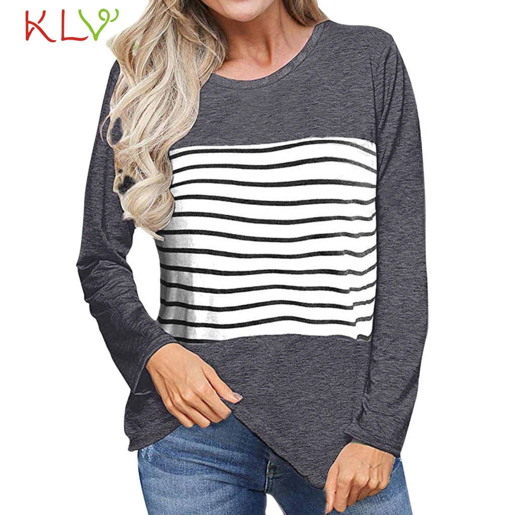 Women T shirt Winter Casual Stripe Patchwork Femme Top Loose Autumn Modis Long Sleeve 2019 Female T-shirt Plus Size 18Nov14
Women T shirt Winter Casual Stripe Patchwork Femme Top Loose Autumn Modis Long Sleeve 2019 Female T-shirt Plus Size 18Nov14