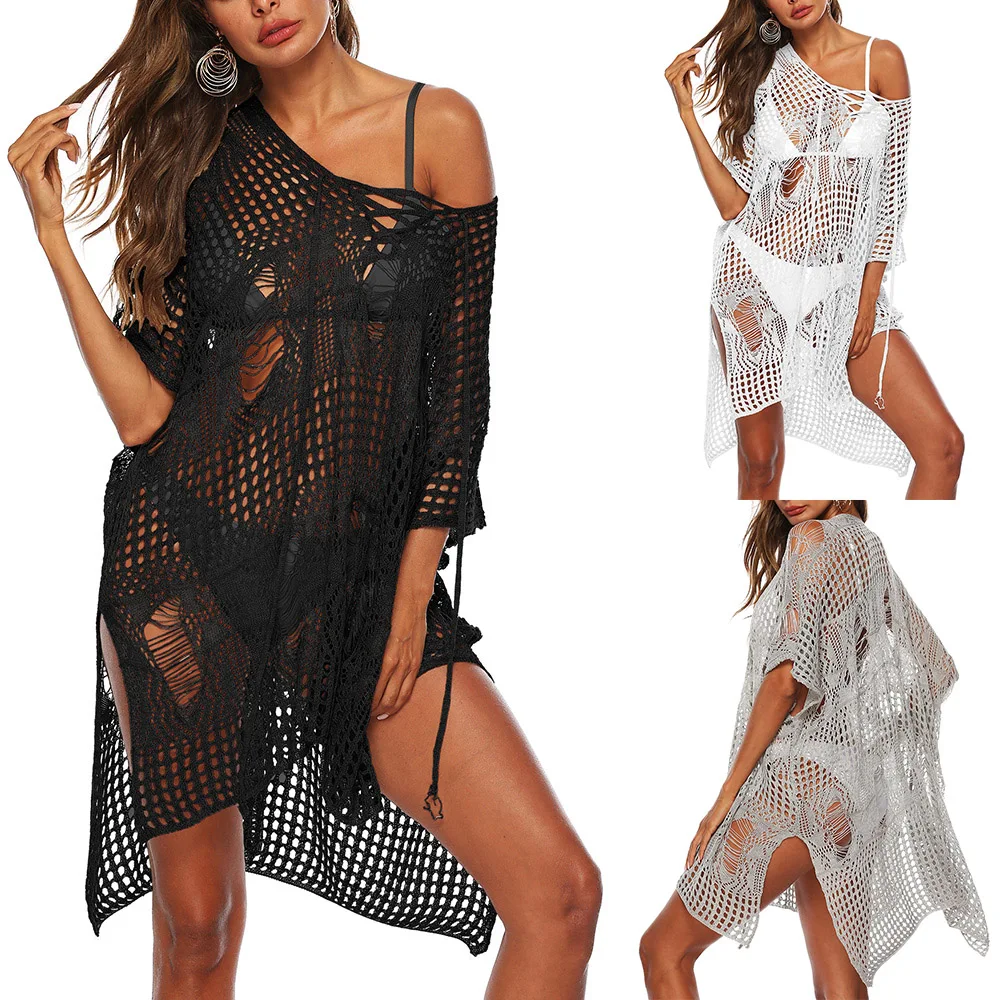 2019 Summer Women V neck Beach Dress Hollow Out Cover UP Crochet Sexy Loose Bikini Swimsuit Cover Tunic Shirt Dress Large Size
2019 Summer Women V neck Beach Dress Hollow Out Cover UP Crochet Sexy Loose Bikini Swimsuit Cover Tunic Shirt Dress Large Size
