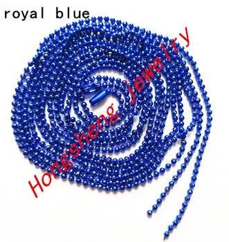Wholesale royal blue color 100 pcs/lot Long:70cm(27.6" ) Beads:1.5mm(0.059") Ball Chain Necklace W / Connector (As shown ) 
Wholesale royal blue color 100 pcs/lot Long:70cm(27.6" ) Beads:1.5mm(0.059") Ball Chain Necklace W / Connector (As shown )