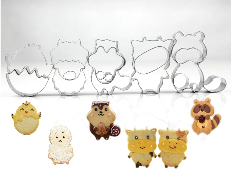 Animals series Stainless steel cookie cutter mold raccoon cow sheep totoro chicken squirrel guitar bear baking mould 7 sets/lot
Animals series Stainless steel cookie cutter mold raccoon cow sheep totoro chicken squirrel guitar bear baking mould 7 sets/lot