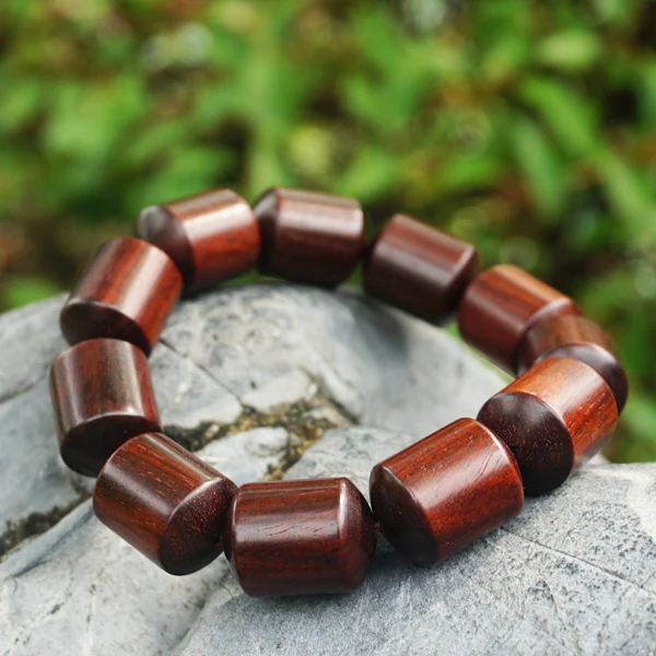 

15X20mm Natural India Grade AAA High-density Red Sandalwood Beads Column Shape Beads Mala Beads Japa Mala Man Bracelet