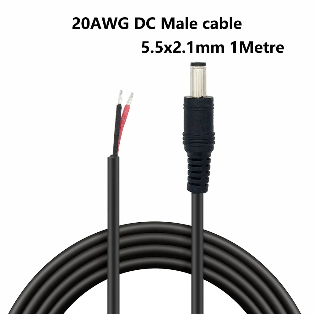 1Pcs 20AWG 5.5 x 2.1mm DC male jack adapter for LED Strip Light LED Connectors with Lock Buckle 100cm length cable
1Pcs 20AWG 5.5 x 2.1mm DC male jack adapter for LED Strip Light LED Connectors with Lock Buckle 100cm length cable