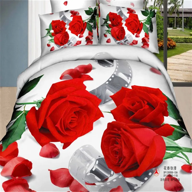 3d Bedding Set reactive dyeing Flower printing Quilt cover set Queen 100% Cotton Bed linen sets 133*72 high density 3D Rose Lily
3d Bedding Set reactive dyeing Flower printing Quilt cover set Queen 100% Cotton Bed linen sets 133*72 high density 3D Rose Lily