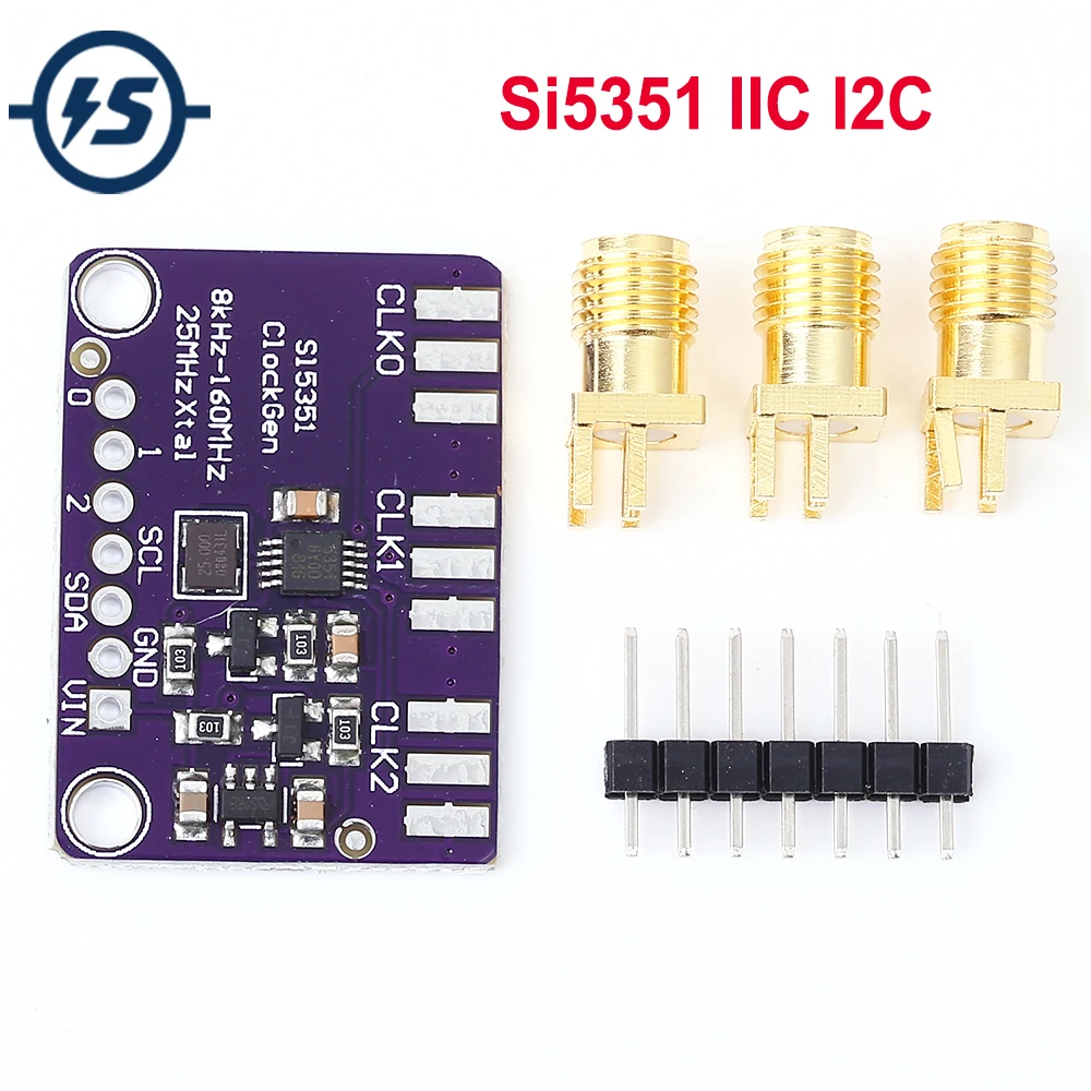 8KHz-160MHz SI5351 Clock Generator Module GY-SI5351 Clock Signal Generator Module High Frequency Signal Square Wave Frequency
8KHz-160MHz SI5351 Clock Generator Module GY-SI5351 Clock Signal Generator Module High Frequency Signal Square Wave Frequency