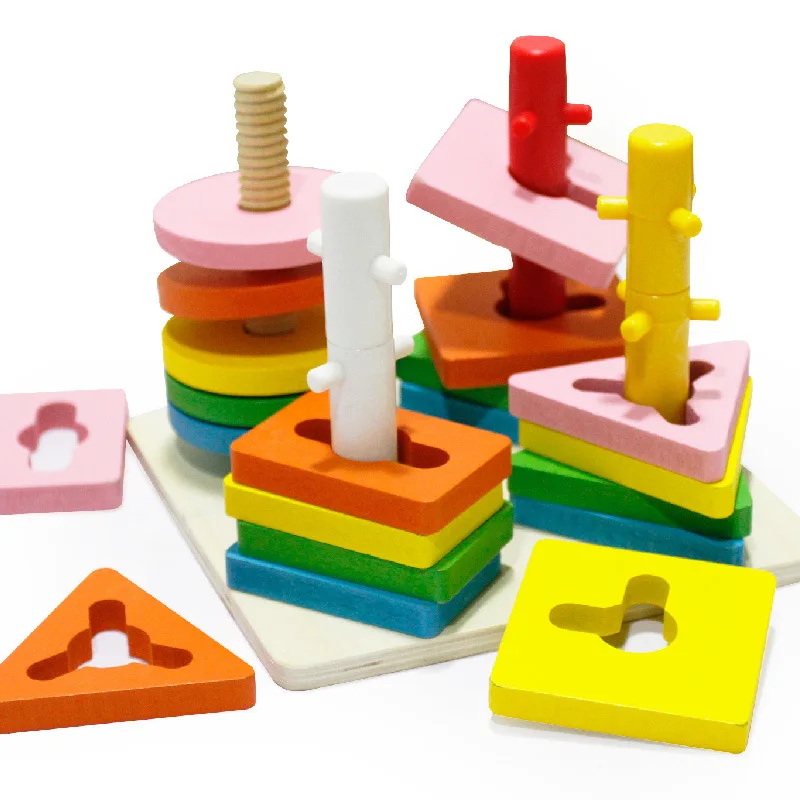 MWZ 4 column Children Educational Baby Toys Wooden Geometry Intelligence Plate Shape Column Blocks Gifts
MWZ 4 column Children Educational Baby Toys Wooden Geometry Intelligence Plate Shape Column Blocks Gifts