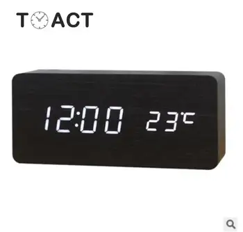 LED Wooden Alarm Clock Wood Electronic Alarm Clocks Voice Control Temperature Display Digital Desktop Table Watch Despertador
LED Wooden Alarm Clock Wood Electronic Alarm Clocks Voice Control Temperature Display Digital Desktop Table Watch Despertador