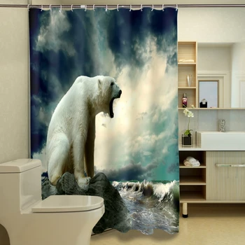 New 3D Shower Curtains Roaring Polar Bear Pattern Waterproof Fabric Bathroom Curtains Washable Bath Curtain Bathroom Products
New 3D Shower Curtains Roaring Polar Bear Pattern Waterproof Fabric Bathroom Curtains Washable Bath Curtain Bathroom Products