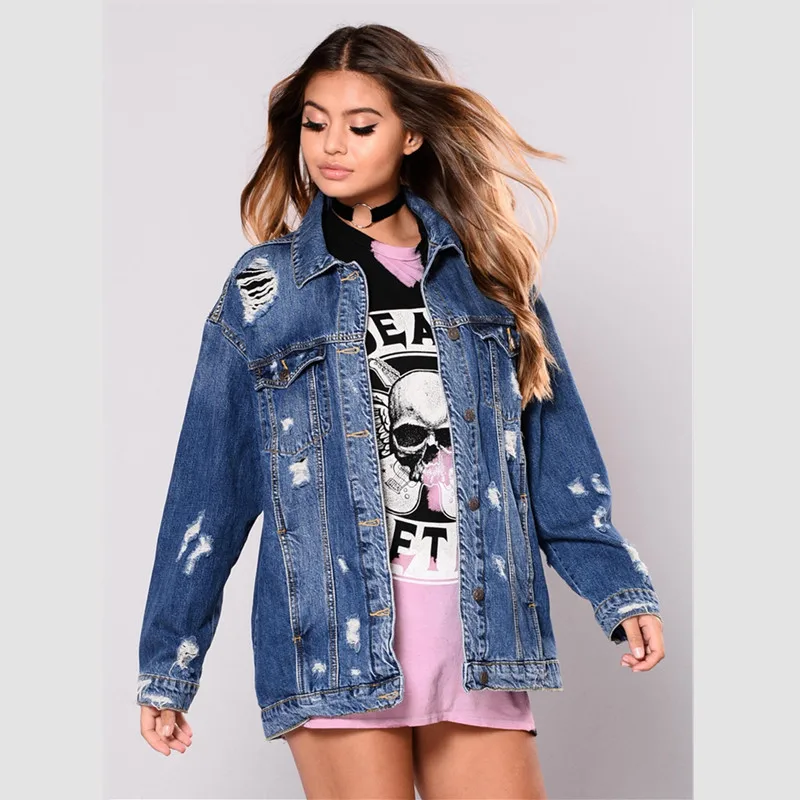 Women Hole Basic Coat Denim Jacket Winter Denim Jacket ladies Jeans Jacket Autumn Denim Coat loose casual Outwear long jacket
Women Hole Basic Coat Denim Jacket Winter Denim Jacket ladies Jeans Jacket Autumn Denim Coat loose casual Outwear long jacket